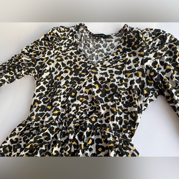 Banana Republic Leopard Print 3/4 Puffed Sleeve Midi Dress Size XS - Picture 2 of 12
